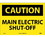 NMC 10" X 14" Vinyl Safety Identification Sign, Main Electric Shut-Off, Price/each