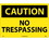 NMC 14" X 20" Plastic Safety Identification Sign, No Trespassing, Price/each