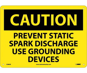 NMC C586 Caution Prevent Static Spark Discharge Sign