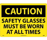 NMC C598LF Large Format Caution Safety Glasses Must Be Worn Sign