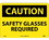 NMC 10" X 14" Vinyl Safety Identification Sign, Safety Glasses Required, Price/each