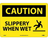 NMC C606 Caution Slippery When Wet Sign