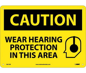 NMC C651 Caution Wear Hearing Protection In This Area Sign