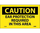 NMC C73LBL Ear Protection Required In This Area Label, Adhesive Backed Vinyl, 3