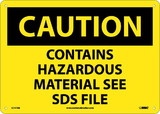 NMC C747 Caution Contains Hazardous Material See Sds File Sign