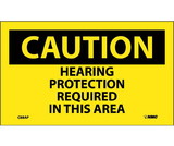 NMC C88LBL Caution Hearing Protection Required In This Area Label, Adhesive Backed Vinyl, 3