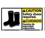 NMC CBA11 Caution Safety Shoes Required Sign - Bilingual