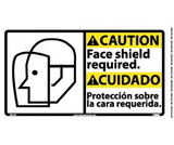 NMC CBA13 Caution Face Shield Required Sign - Bilingual