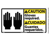 NMC CBA14 Caution Gloves Required Sign - Bilingual
