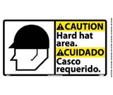 NMC CBA1 Caution Hard Hat Area Sign - Bilingual