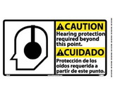 NMC CBA2 Caution Hearing Protection Required Sign - Bilingual