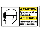 NMC CBA5 Caution Eye Protection Required Sign - Bilingual
