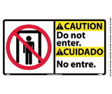 NMC CBA9 Caution Do Not Enter Sign - Bilingual