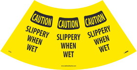 NMC CCS4 Caution Slippery When Wet Cone Sleeve Sign, VINYL .014, 11" x 21.75"