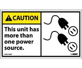 NMC CGA16LBL Caution This Unit Has More Than One Power Source Label