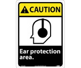NMC CGA22 Caution Ear Protection Area Sign