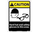 NMC CGA27 Caution Hard Hat And Safety Glasses In This Area Sign
