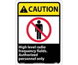 NMC CGA29 Caution High Level Radio Frequency Fields Sign