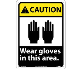 NMC CGA35 Caution Wear Gloves In This Area Sign