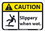 NMC 7" X 10" Vinyl Safety Identification Sign, Caution Slippery When Wet Sign, Price/each