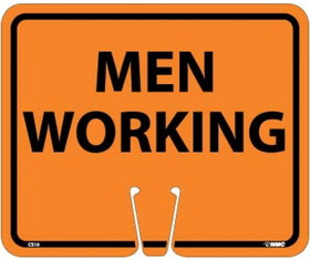 NMC CS10 Safety Cone Men Working Sign, PLASTIC CONE SIGN, 10.38" x 12.63"