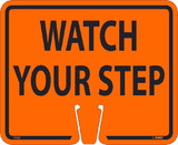 NMC CS25 Safety Cone Watch Your Step Sign, PLASTIC CONE SIGN, 10.38