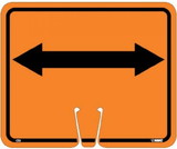 NMC CS3 Safety Cone Double Arrow Sign, PLASTIC CONE SIGN, 10.38
