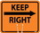 NMC CS9 Safety Cone Keep Right Sign, PLASTIC CONE SIGN, 10.38" x 12.63", Price/each