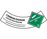 NMC CY103AP Carbon Dioxide Cylinder Shoulder Label, Adhesive Backed Vinyl, 2