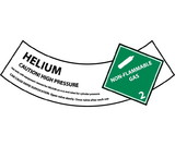 NMC CY104AP Helium Cylinder Shoulder Label, Adhesive Backed Vinyl, 2