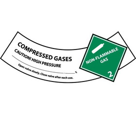 NMC CY105AP Compressed Air Cylinder Shoulder Label, Adhesive Backed Vinyl, 2" x 5.25"