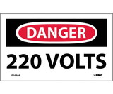 NMC D100LBL Danger 220 Volts Label