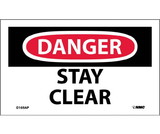 NMC D105LBL Danger Stay Clear Label, Adhesive Backed Vinyl, 3