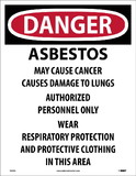 NMC D1095 Danger Asbestos May Cause Cancer Label, PAPER, 19