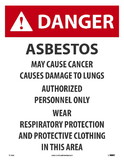 NMC D1096 Danger Asbestos May Cause Cancer Label, PAPER, 19