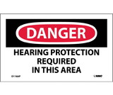 NMC D116LBL Danger Hearing Protection Required In This Area Label, Adhesive Backed Vinyl, 3