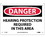 NMC 7" X 10" Vinyl Safety Identification Sign, Hearing Protection Required In This Area, Price/each
