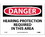 NMC 7" X 10" Vinyl Safety Identification Sign, Hearing Protection Required In This Area, Price/each