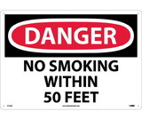 NMC D124LF Large Format Danger No Smoking Within 50 Feet Sign