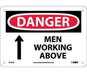 NMC D125 Danger Men Working Above Sign