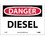 NMC 7" X 10" Vinyl Safety Identification Sign, Diesel, Price/each