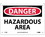 NMC 7" X 10" Vinyl Safety Identification Sign, Hazardous Area, Price/each