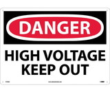 NMC D139LF Large Format Danger High Voltage Keep Out Sign