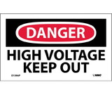 NMC D139LBL Danger High Voltage Keep Out Label