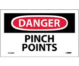 NMC D149LBL Danger Pinch Points Label, Adhesive Backed Vinyl, 3