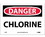 NMC 7" X 10" Vinyl Safety Identification Sign, Chlorine, Price/each