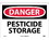 NMC 10" X 14" Vinyl Safety Identification Sign, Pesticide Storage, Price/each