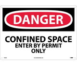 NMC D162LF Large Format Danger Confined Space Enter By Permit Only Sign