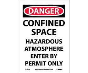 NMC D163 Danger Confined Space Permit Required Sign