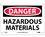 NMC 10" X 14" Vinyl Safety Identification Sign, Hazardous Materials